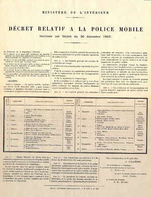 Décret relatif à la police mobile