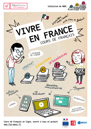 Affiche Vivre en France - Cours de français