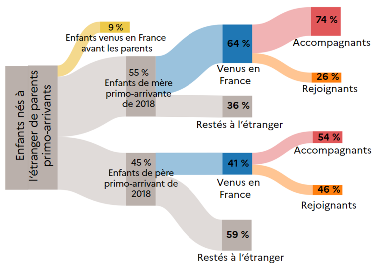 Figure 2 - Profil des enfants nés à l’étranger de parent primo-arrivant de 2018 selon le sexe du parent