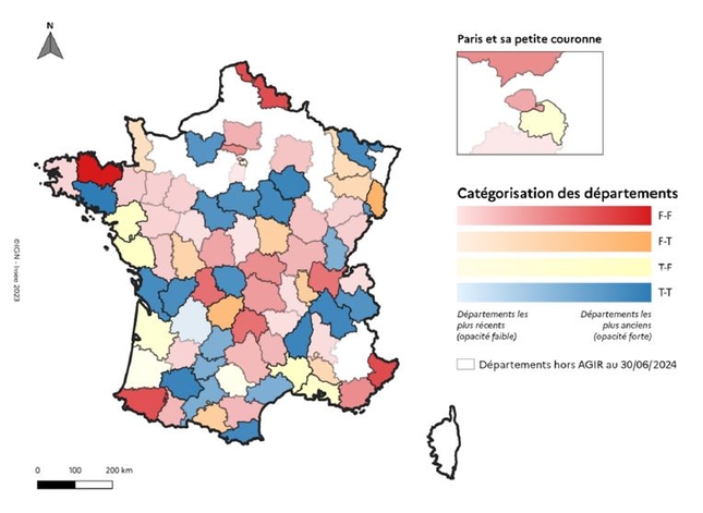Figure 9 Catégorisation des départements selon les taux de progression