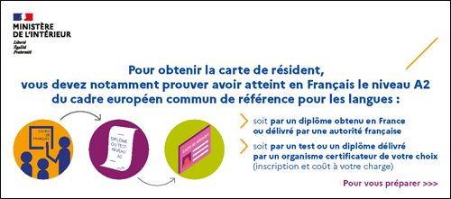 Le flyer pour les étrangers sur le niveau linguistique requis pour la carte de résident de 10 ans