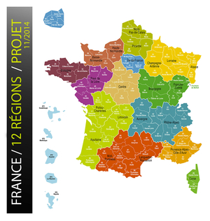 Carte des 12 régions © Jérôme Rommé - Fotolia.com
