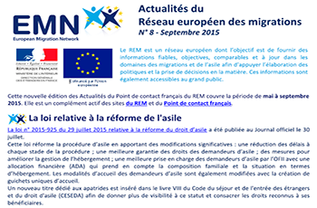 Actualités du Réseau européen des migrations n°8 - Septembre 2015