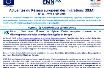 Actualités du Réseau européen des migrations n°11 - Avril-Juin 2016