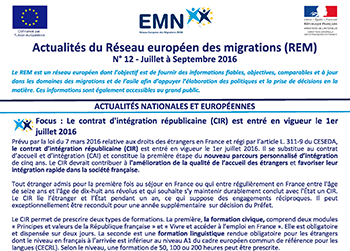 Actualités du Réseau européen des migrations n° 12 - Juillet-Septembre 2016