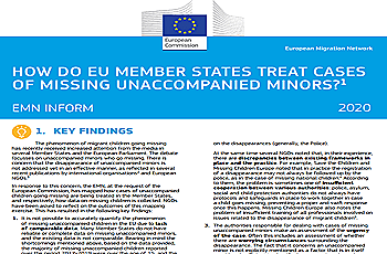 Note de synthèse sur les mineurs non accompagnés portés disparus au sein de l’UE 