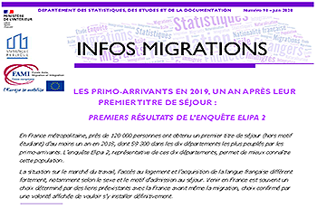 Les primo-arrivants en 2019, un an après leur premier titre de séjour : premiers résultats de l'enquête Elipa 2