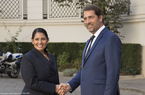 Entretien de Christophe Castaner, ministre de l'Intérieur, avec son homologue britannique Priti Patel