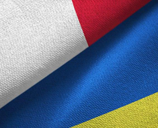 Illustration Drapeaux France - Ukraine