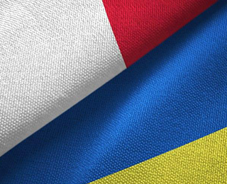 Illustration Drapeaux France - Ukraine