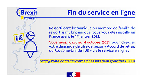 Illustration Service en ligne pour les demandes de titres de séjour « accord de retrait ». Fin du service en ligne